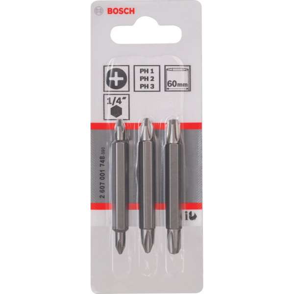 Bosch - DUBBELBITSETXH-TORS/PH1-3 - 3 stuks Bosch - DUBBELBITSETXH-TORS/PH1-3 - 3 stuks