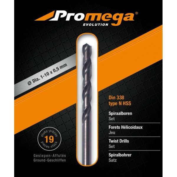 PROMEGA - SET ZWART GESLEPEN BOREN 1-10/0,5 MM - 19 PCS - GZ - 1-10/0.5 MM - 19 PCS - GZ PROMEGA - SET ZWART GESLEPEN BOREN 1-10/0,5 MM - 19 PCS - GZ - 1-10/0.5 MM - 19 PCS - GZ