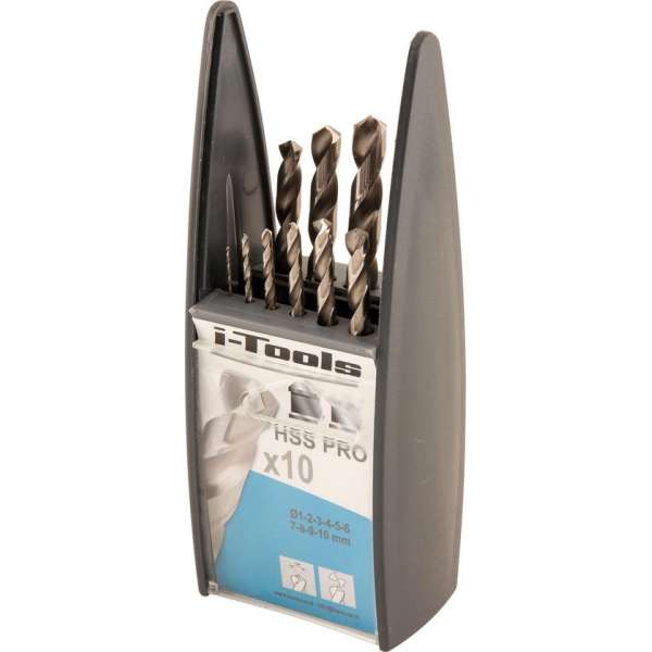 Huvema Set HSS spiraalboren 1-10 1 mm oplopend HB498 1-10   DIN338 / 1-10mm