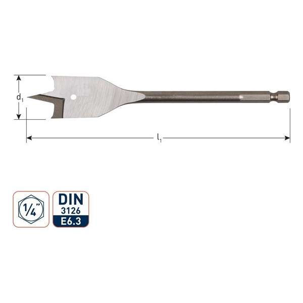 Rotec Speedboor met 1/4 inch. Bitaansluiting  32 x 152 mm