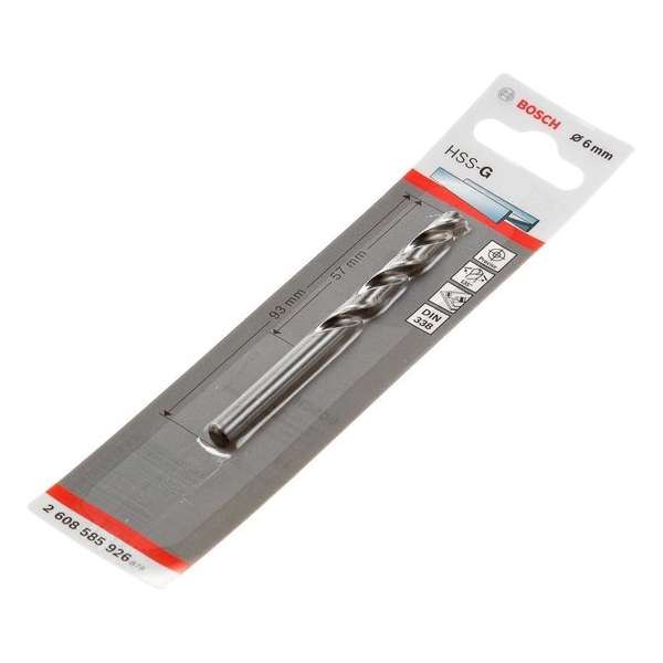 Bosch Metaalboor HSS-G diameter 6mm Bosch Metaalboor HSS-G diameter 6mm