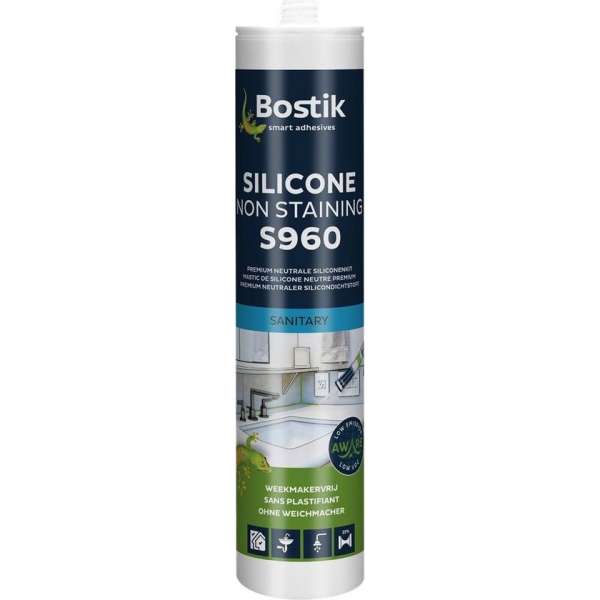 Bostik Premium Aware siliconenkit S960 zilvergrijs (310ml) Bostik Premium Aware siliconenkit S960 zilvergrijs (310ml)