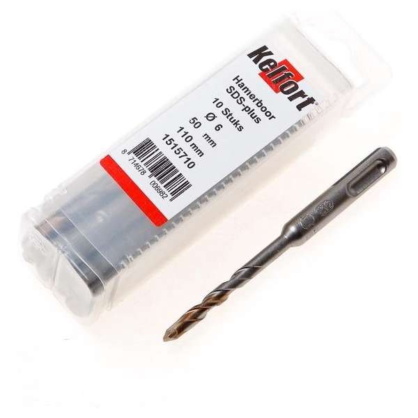 Hamerboor SDS-plus tenpack diameter 6 x 110/50mm Hamerboor SDS-plus tenpack diameter 6 x 110/50mm