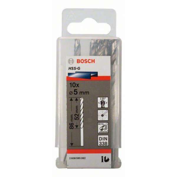 Bosch - Metaalboren HSS-G, Standard 5 x 52 x 86 mm Bosch - Metaalboren HSS-G, Standard 5 x 52 x 86 mm