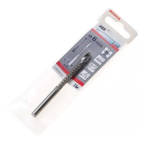 Bosch - Speedboren HSS 6 x 90 mm, d 6 mm Bosch - Speedboren HSS 6 x 90 mm, d 6 mm