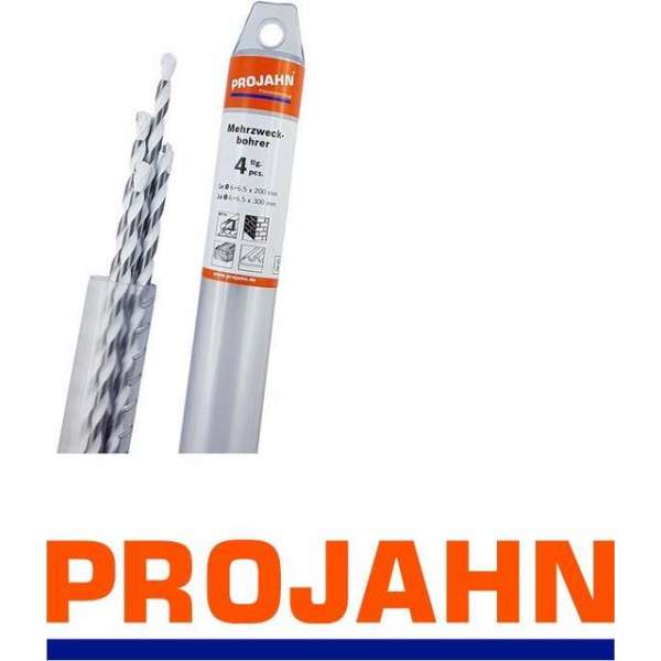 PROJAHN Multifunctionele borenset met hardmetalen punt , 4-dlg., Ø 6x200 + Ø 6x300 + Ø 6,5x200 + Ø 6,5x300 PROJAHN Multifunctionele borenset met hardmetalen punt , 4-dlg., Ø 6x200 + Ø 6x300 + Ø 6,5x200 + Ø 6,5x300