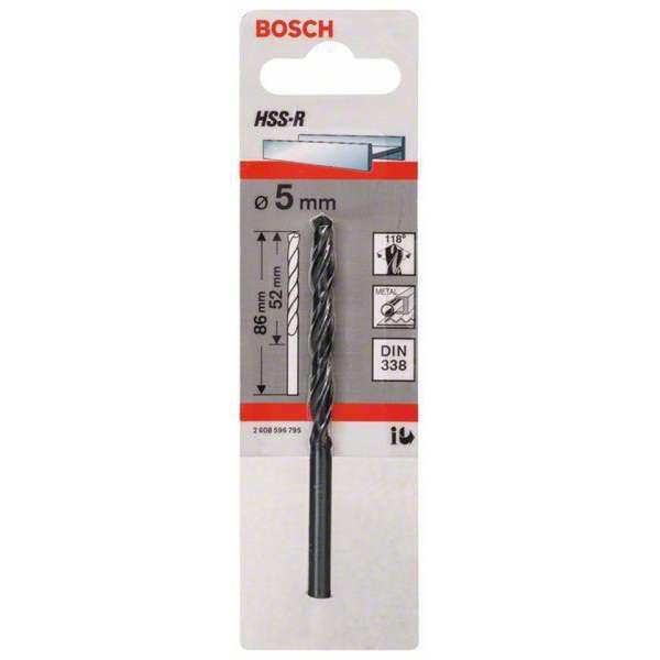 Bosch - Metaalboren HSS-R, DIN 338 5 x 52 x 86 mm Bosch - Metaalboren HSS-R, DIN 338 5 x 52 x 86 mm