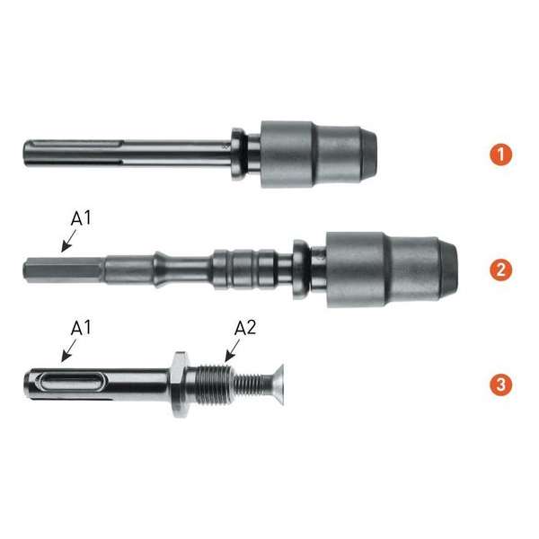 Adapter SDS-plus naar 1/2''-20 UNF Adapter SDS-plus naar 1/2''-20 UNF