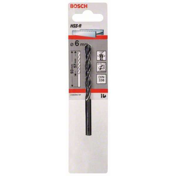 Bosch - Metaalboren HSS-R, DIN 338 6 x 57 x 93 mm Bosch - Metaalboren HSS-R, DIN 338 6 x 57 x 93 mm