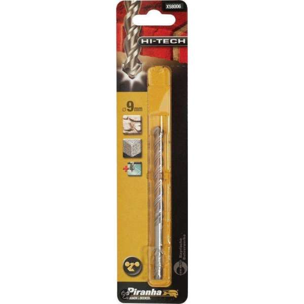 Piranha Hi-Tech bullet boor 9mm met ronde schacht X58006 Piranha Hi-Tech bullet boor 9mm met ronde schacht X58006