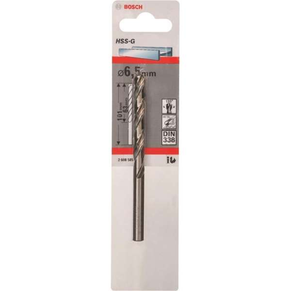Bosch - Metaalboren HSS-G, Standard 6,5 x 63 x 101 mm Bosch - Metaalboren HSS-G, Standard 6,5 x 63 x 101 mm