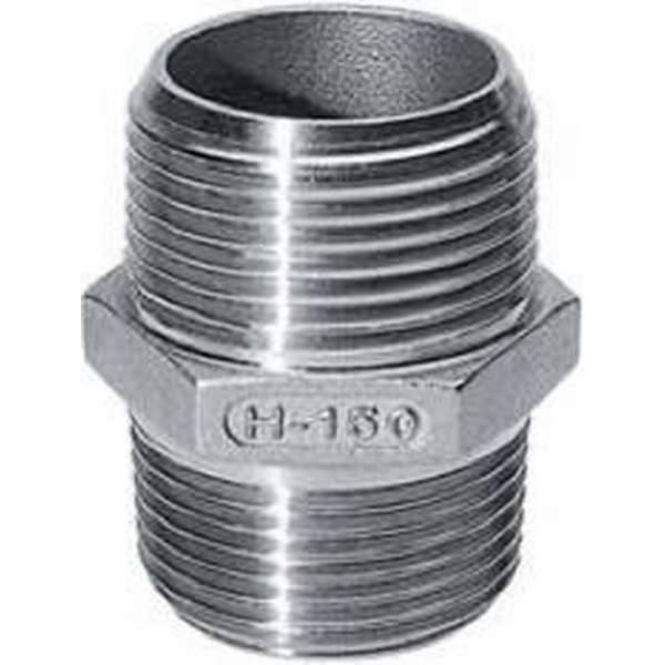 Dubbele nippel RVS 316 3/4'' Dubbele nippel RVS 316 3/4''