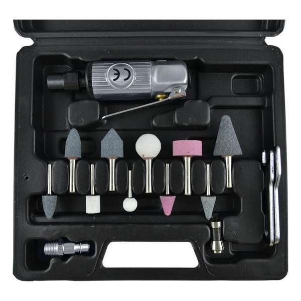 JBM Tools | Pneumatische polijstmachine set. 16-delig JBM Tools | Pneumatische polijstmachine set. 16-delig