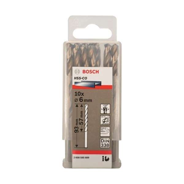 Bosch - Metaalboren HSS-Co, Standard 6 x 57 x 93 mm Bosch - Metaalboren HSS-Co, Standard 6 x 57 x 93 mm
