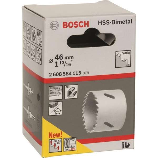 Bosch - Gatzaag HSS-bimetaal 46 mm, 1 13/16" Bosch - Gatzaag HSS-bimetaal 46 mm, 1 13/16"