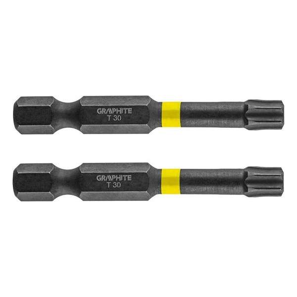 GRAPHITE Bit IMPACT TX 30 x 50 mm, S2 Staal Full Fit Kop, 2 stuks GRAPHITE Bit IMPACT TX 30 x 50 mm, S2 Staal Full Fit Kop, 2 stuks