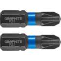 GRAPHITE Bit IMPACT PZ 3 x 25 mm, S2 Staal Full Fit Kop, 2 stuks