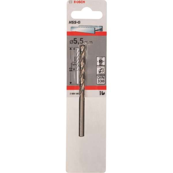 Bosch - Metaalboren HSS-G, Standard 5,5 x 57 x 93 mm Bosch - Metaalboren HSS-G, Standard 5,5 x 57 x 93 mm