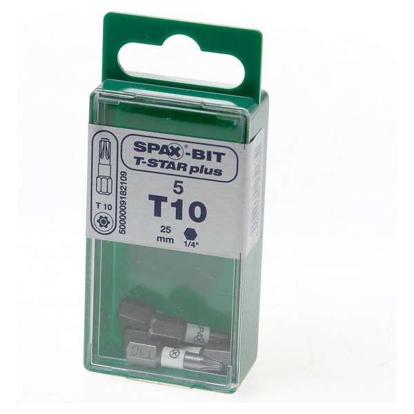 Spax Bit TX10 wit blister van 5 bits Spax Bit TX10 wit blister van 5 bits