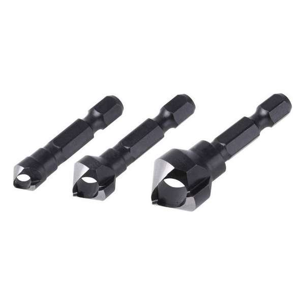 Wolfcraft Verzinkboorset met gat, 3-delig Wolfcraft Verzinkboorset met gat, 3-delig
