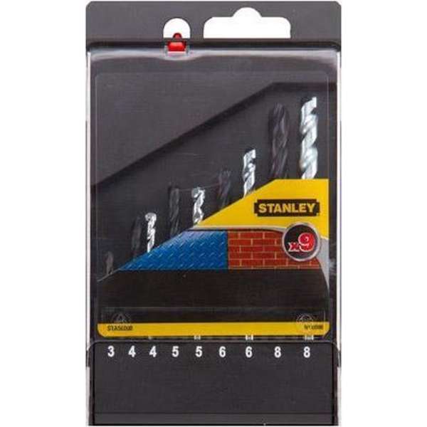Stanley set van boren metaal en steen - 9 stuks Stanley set van boren metaal en steen - 9 stuks