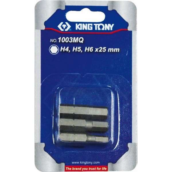 King Tony Schroefbitten set 1/4" 6-kantig - 3 dlg King Tony Schroefbitten set 1/4" 6-kantig - 3 dlg