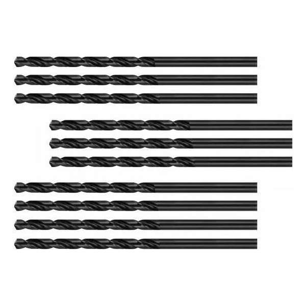 Set van 10 metaalboren (HSS-R, 4.5x80 mm)