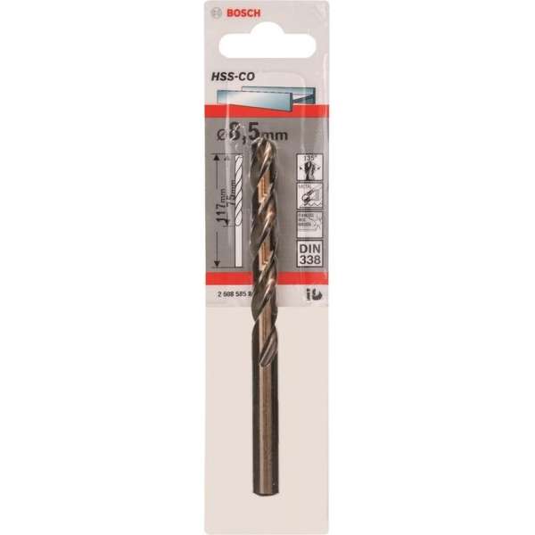 Bosch - Metaalboren HSS-Co, Standard 8,5 x 75 x 117 mm Bosch - Metaalboren HSS-Co, Standard 8,5 x 75 x 117 mm