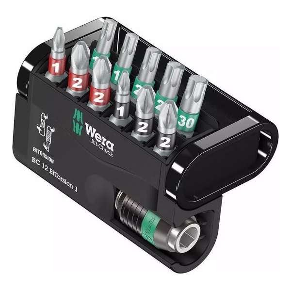 Wera 5057420001 12-delige Bit-Check BiTorsion Bitset in cassette Wera 5057420001 12-delige Bit-Check BiTorsion Bitset in cassette