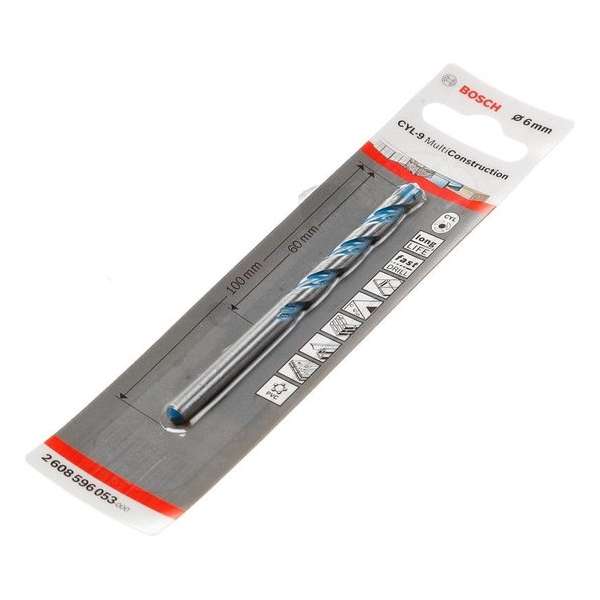 Bosch Multiconstructionboor CYL-9 diameter 6 x 100/ 60mm Bosch Multiconstructionboor CYL-9 diameter 6 x 100/ 60mm