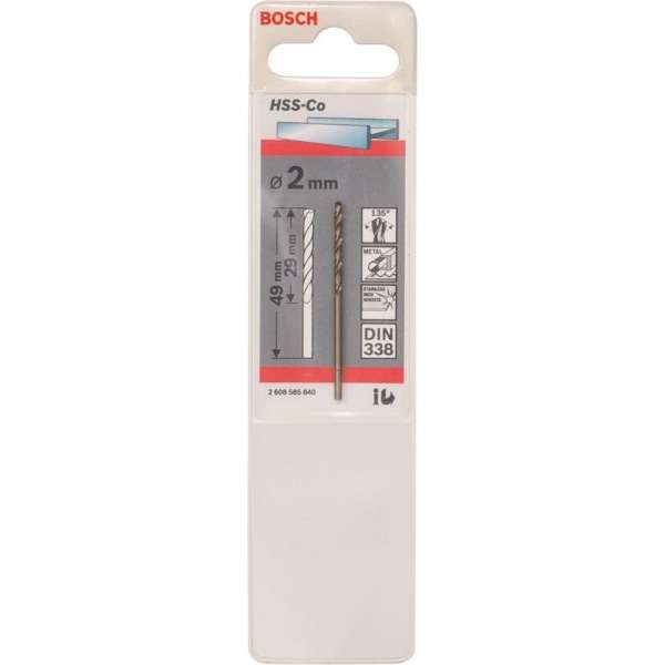 Bosch - Metaalboren HSS-Co, Standard 2 x 29 x 49 mm Bosch - Metaalboren HSS-Co, Standard 2 x 29 x 49 mm