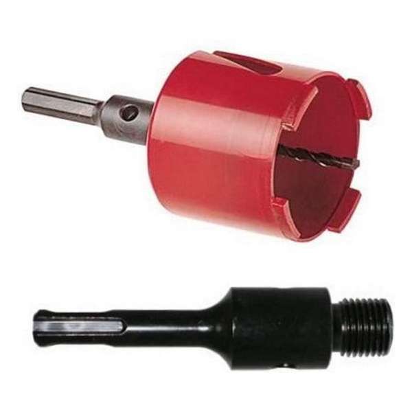 Dozenboor 82mm steen inclusief 6-kant en SDS+ adapter Dozenboor 82mm steen inclusief 6-kant en SDS+ adapter
