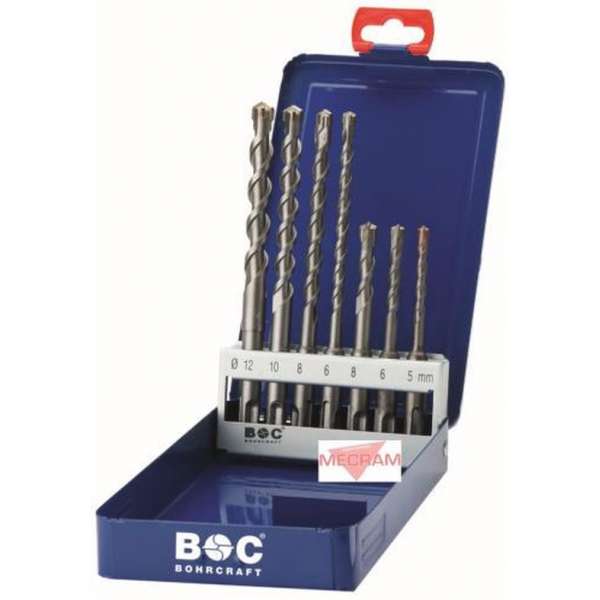 Bohrcraft Hamerborenset 4-QX SDS-Plus met 4 snijkanten en volhardmetalen kop 7-delig Bohrcraft Hamerborenset 4-QX SDS-Plus met 4 snijkanten en volhardmetalen kop 7-delig