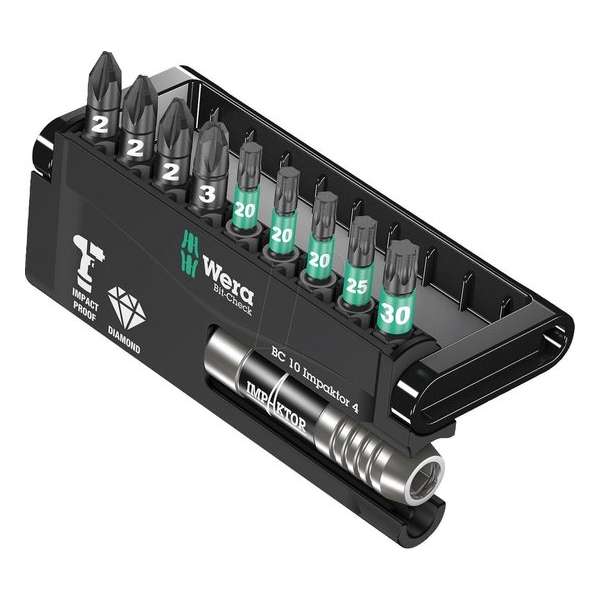 Wera 5057417001 10-delige Bit-Check Impaktor Bitset Wera 5057417001 10-delige Bit-Check Impaktor Bitset