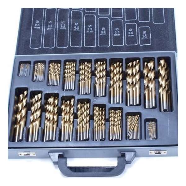 170-delige HSS borenset (titanium coated) 170-delige HSS borenset (titanium coated)