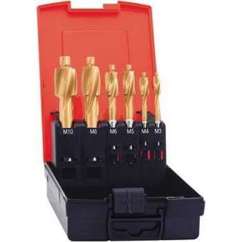 Kopverzinkboren-set D373, M3-M10, F HSS TiN