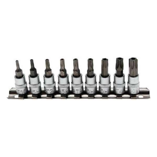 Torx doppenset 1/4" 9 delig (T10 - T50, met boring) BGS 2165 Torx doppenset 1/4" 9 delig (T10 - T50, met boring) BGS 2165