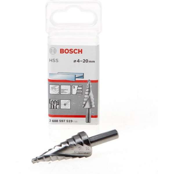 Bosch - Trappenboren HSS 4 - 20 mm, 8,0 mm, 70,5 mm Bosch - Trappenboren HSS 4 - 20 mm, 8,0 mm, 70,5 mm
