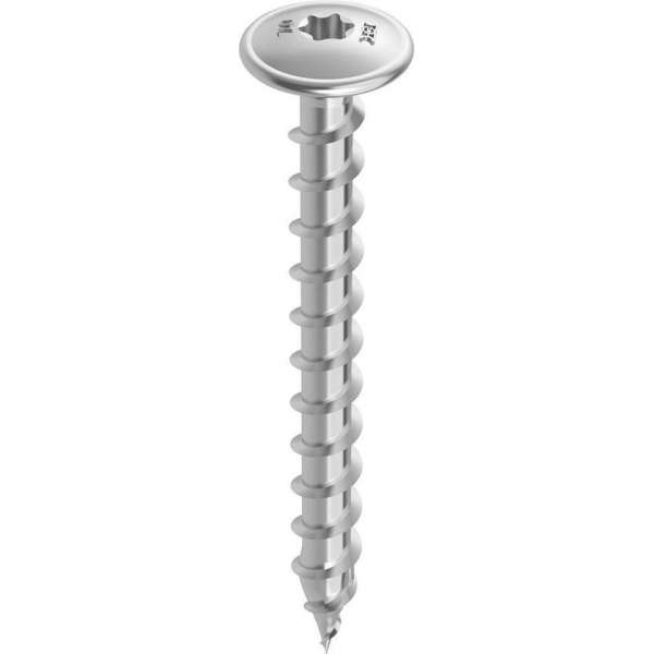Heco Topix spaanplaatschroef tellerkop rvs A2 60x60mm T25 Heco Topix spaanplaatschroef tellerkop rvs A2 60x60mm T25