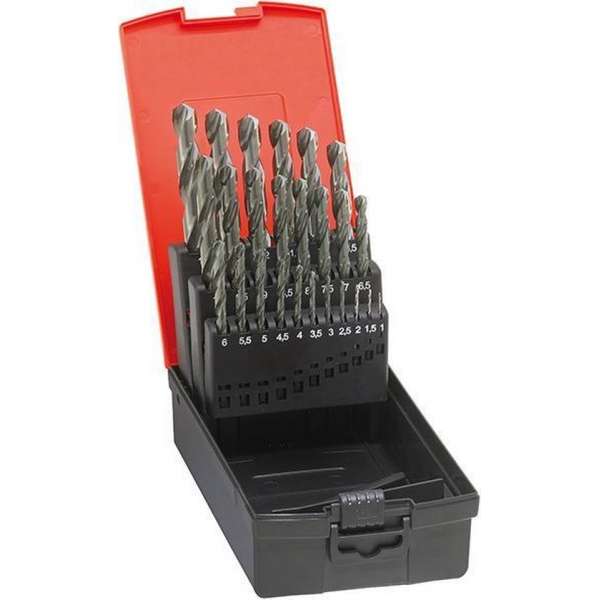 Spiraalborenset Type N, profielgeslepen HSS DIN 338 1-5,9mm In kunststofkoffer 50