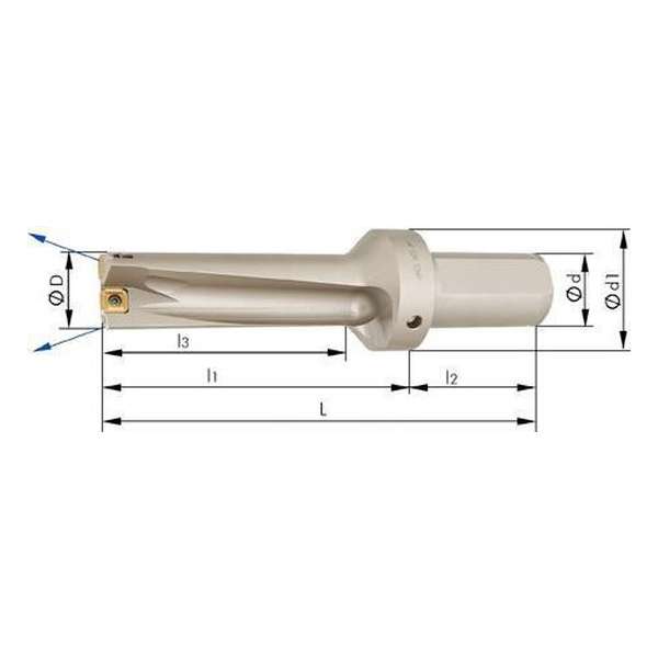 Volboor voor WP met IKmet inwendige koeling 3xD 171x224mm Volboor voor WP met IKmet inwendige koeling 3xD 171x224mm