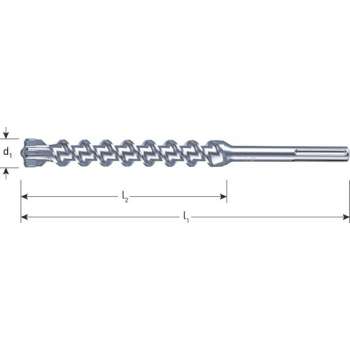 Steenboor, Betonboor, Hamerboor  4-snijder 14 mm x 400 mm werklengte voor SDS-max aanlsuiting