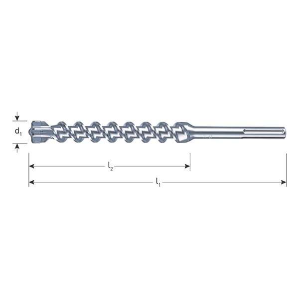 Steenboor, Betonboor, Hamerboor 4-snijder 14 mm x 400 mm werklengte voor SDS-max aanlsuiting Steenboor, Betonboor, Hamerboor 4-snijder 14 mm x 400 mm werklengte voor SDS-max aanlsuiting
