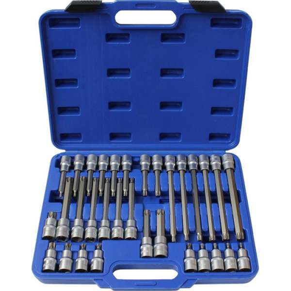 Torx bitset met diverse lengtes bits, 1/2" - Normex, 30 delig Torx bitset met diverse lengtes bits, 1/2" - Normex, 30 delig