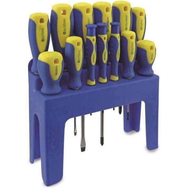 Kinzo set schroevendraaiers - 13 delig - magnetisch - CR-V-staal Kinzo set schroevendraaiers - 13 delig - magnetisch - CR-V-staal