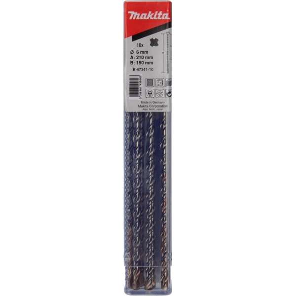 Makita P2S:Sds-Plus Boor 6X210Mm 10St Makita P2S:Sds-Plus Boor 6X210Mm 10St