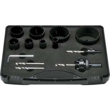 Gatzagen-set voor installateurs HSS-Bi 16-67mm In kunststofkoffer, 12-delig