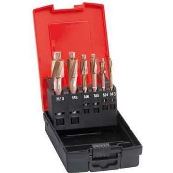 Kopverzinkboren-set middel HSS DIN 373 M3-M10 FORMAT