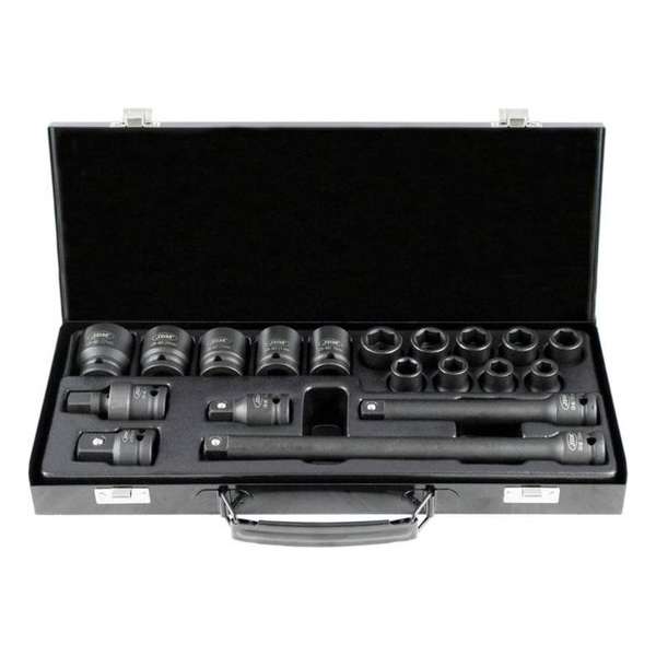 JBM Tools | Set van inbus slagkoppen 1/2" + adaptor. 19-delig JBM Tools | Set van inbus slagkoppen 1/2" + adaptor. 19-delig