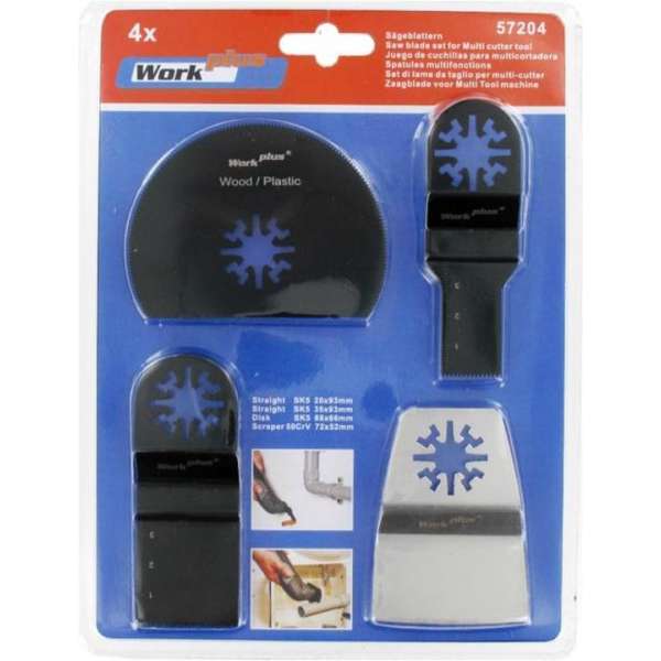 Work plus Multitool bladenset 4 delig Work plus Multitool bladenset 4 delig